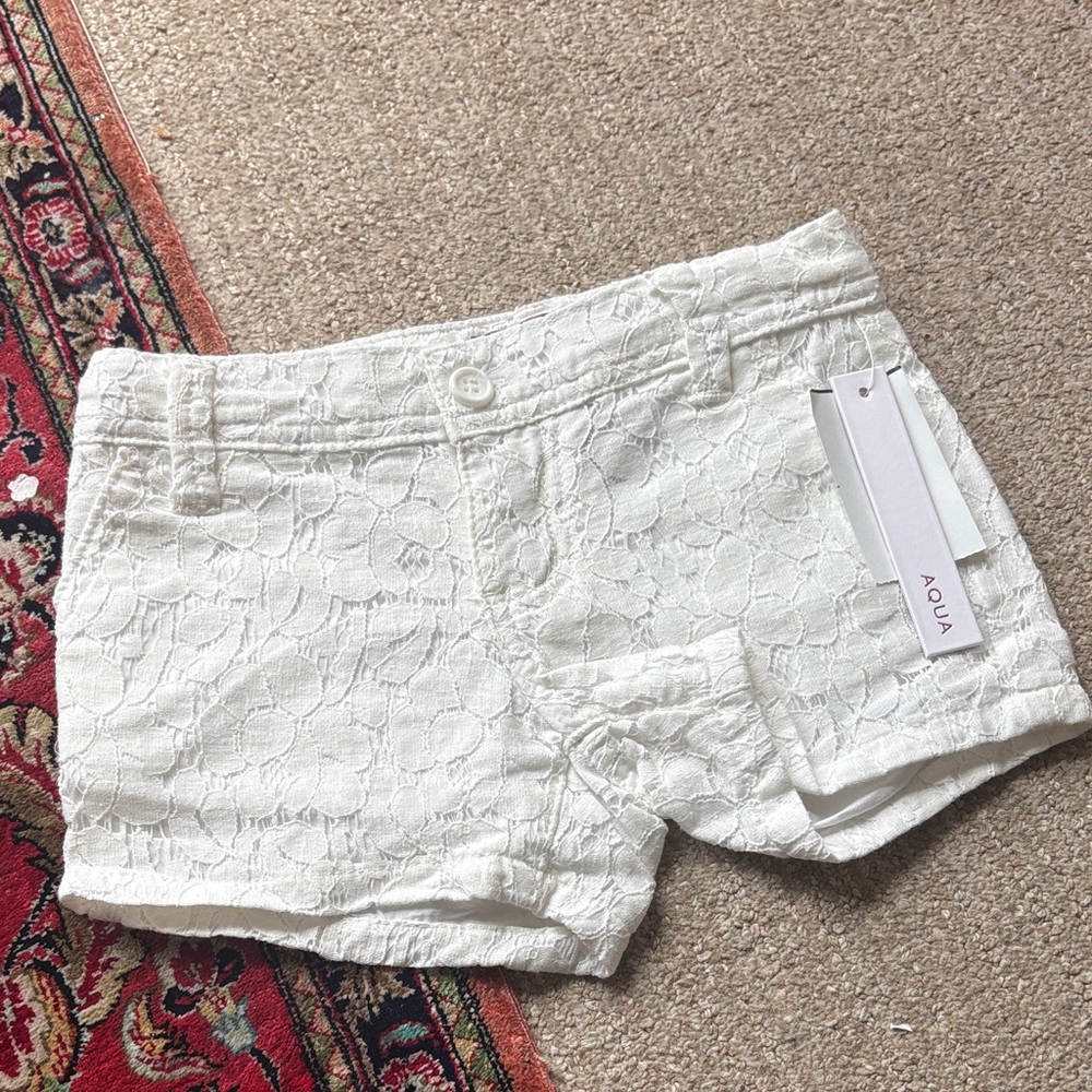 BNWT Aqua GIRLS White Lace Shorts SIZE 4